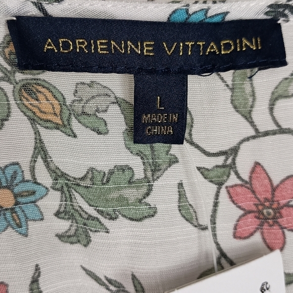 NWT Adrienne Vittadini Floral Surplice Peasant Dress Size Large - Picture 5 of 6